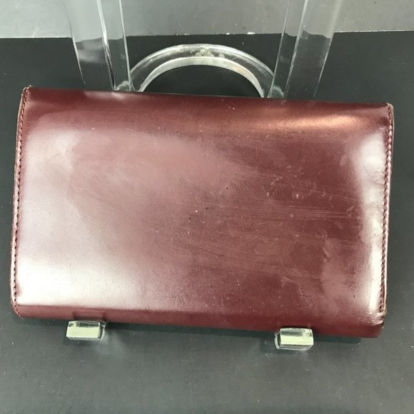 Louis Quatorze Burgandy leather tri fold wallet - Picture 3 of 7